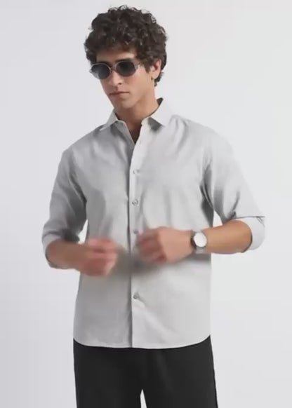 Classic Dobby Solid Shirt Grey