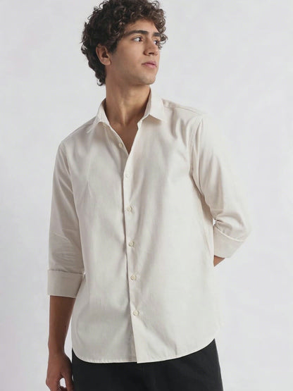 Classic Dobby Solid Shirt Off White