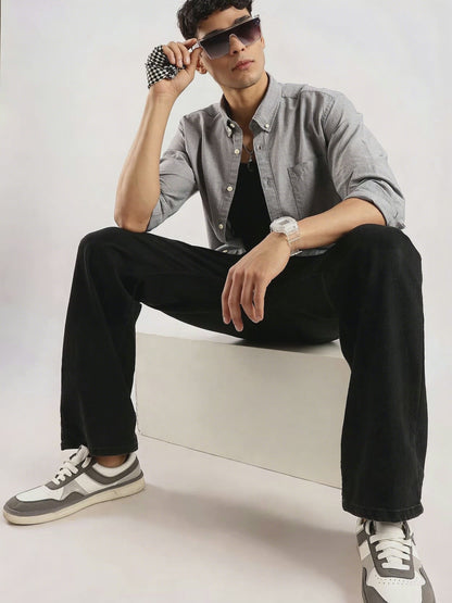 Soft Casual Shirt Grey Mélange