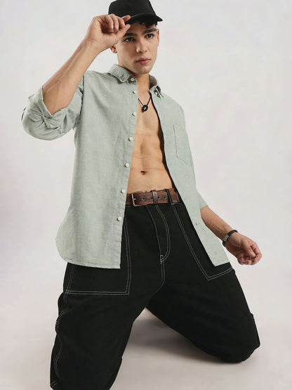 Soft Casual Shirt Dk Green