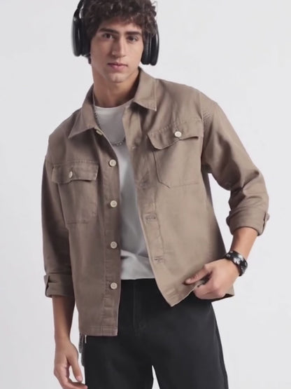 Everyday Layering Shacket Khaki