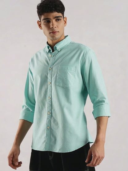 Soft Casual Shirt Teal Green