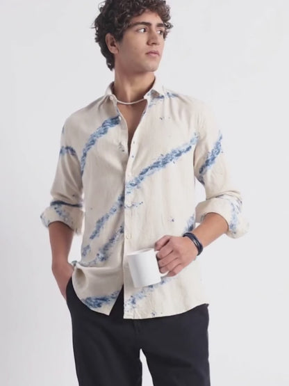 Modern Day Print Shirt Blue