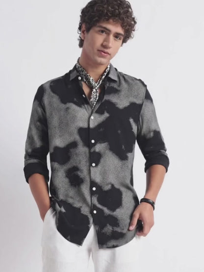Modern Day Print Shirt Black