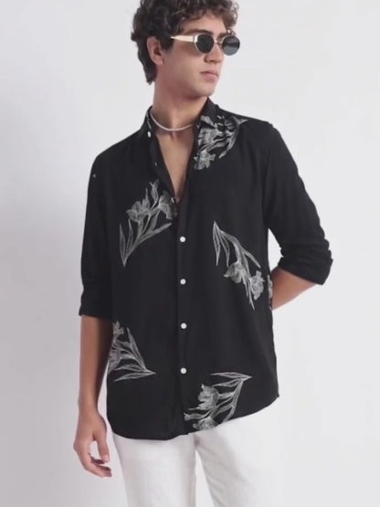 Modern Day Print Shirt Black